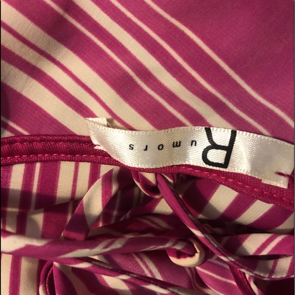 Pink/Cream Striped Lace Up Back Polyester Tank - Picture 5 of 6